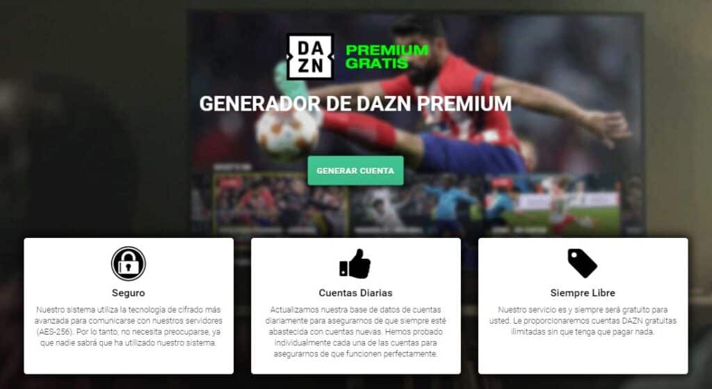 مولد حساب dazn المجاني 2020